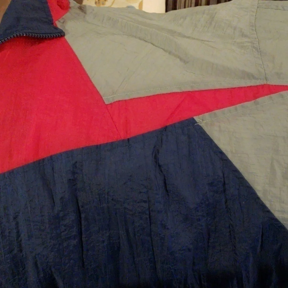 VINTAGE 80s Nylon Wind Suit Jacket Athletic Works 2XL Color Block EUC